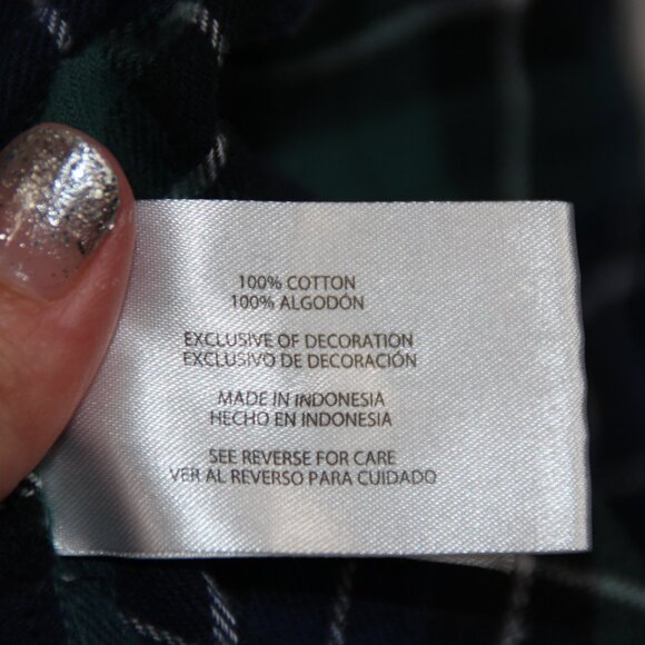 NY Jets Flannel Shirt Button Down NFL Green and Blue Size S Upcycled - Picture 8 of 8